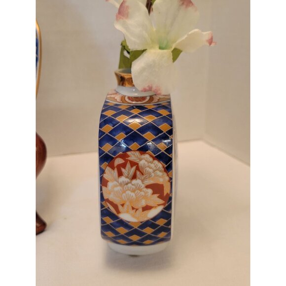 Vntg OMC Otagiri Japanese Imari 9 3/4" Bowl & 4 1/2" Vase Set Porcelain Stunning - Picture 7 of 13